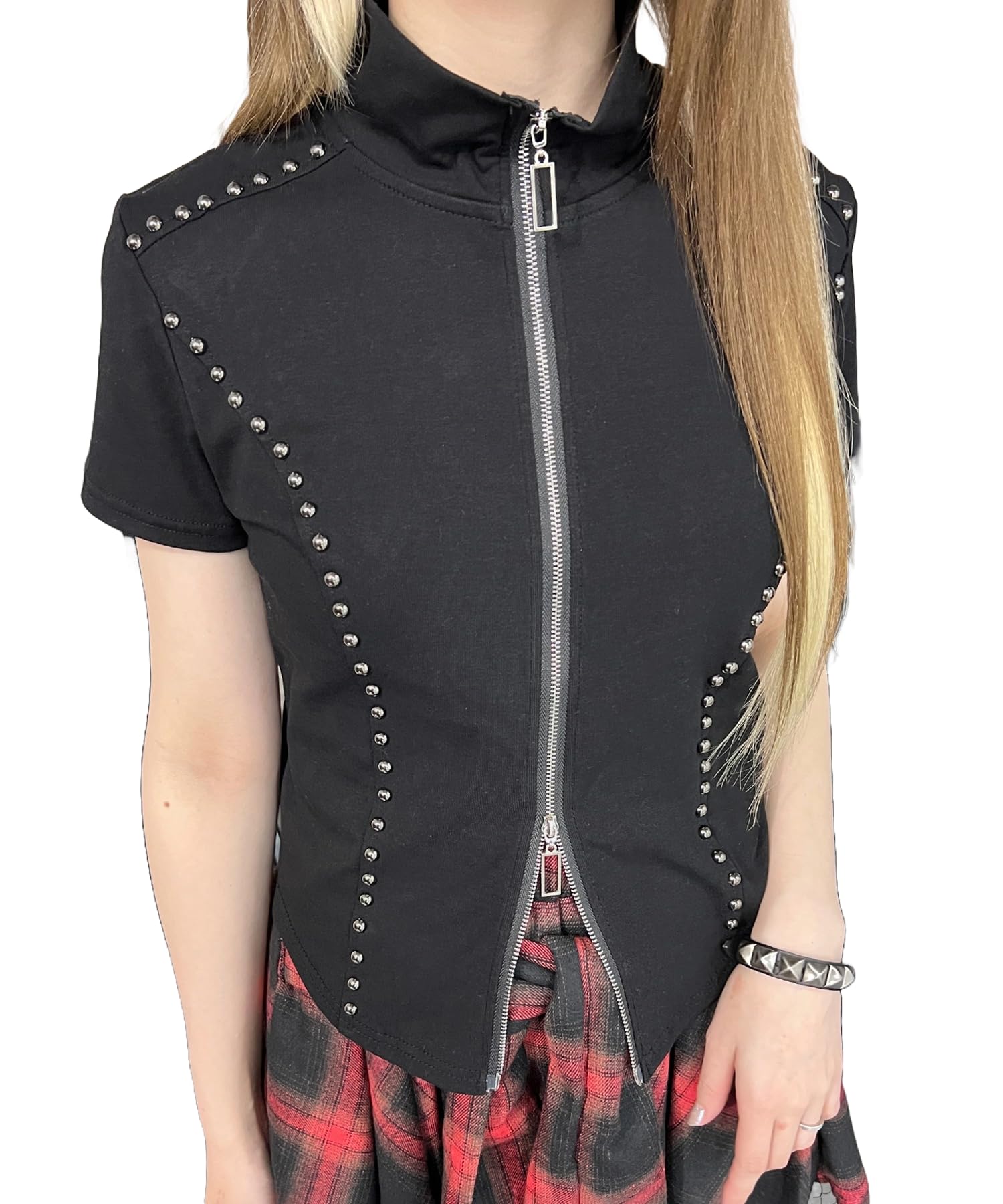 WEGO Figments Укороченный топ с шипами на молнии Летний Корейский размер Черный Верх, Рукав, Топ, Уличная одежда, Женский, F, чёрный
WEGO Figments Укороченный топ с шипами на молнии Летний Корейский размер Черный Верх, Рукав, Топ, Уличная одежда, Женский, F, чёрный