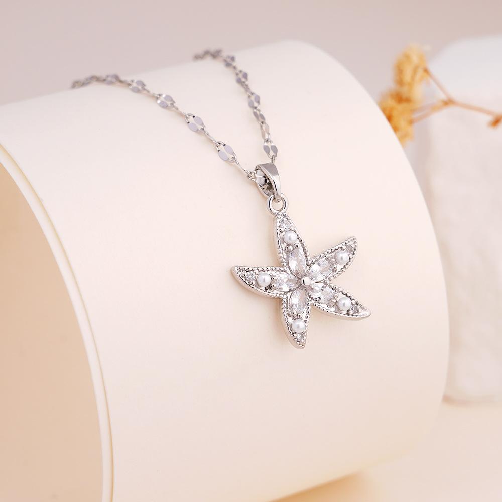 Sweet Colorful Zircon Imitation Pearl Starfish Pendant Necklace Stainless Steel Chain Boho Cute Jewelry Gift for Women Teen Girl
Sweet Colorful Zircon Imitation Pearl Starfish Pendant Necklace Stainless Steel Chain Boho Cute Jewelry Gift for Women Teen Girl