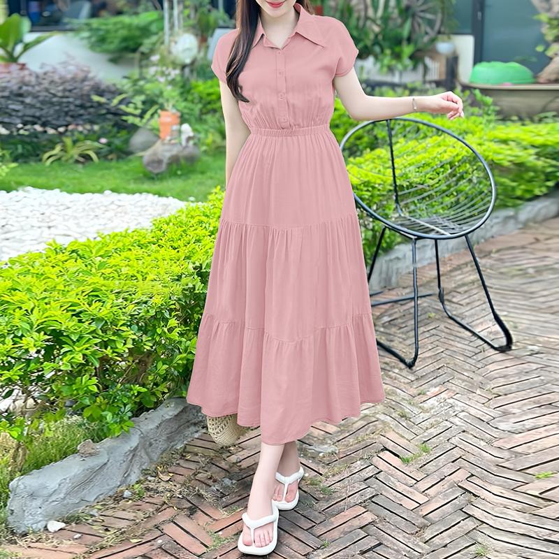 ZANZEA Women Casual Turn Down Collar Loose Waist Cinching Short Sleeve Dress 4XL рожевий
ZANZEA Women Casual Turn Down Collar Loose Waist Cinching Short Sleeve Dress 4XL рожевий