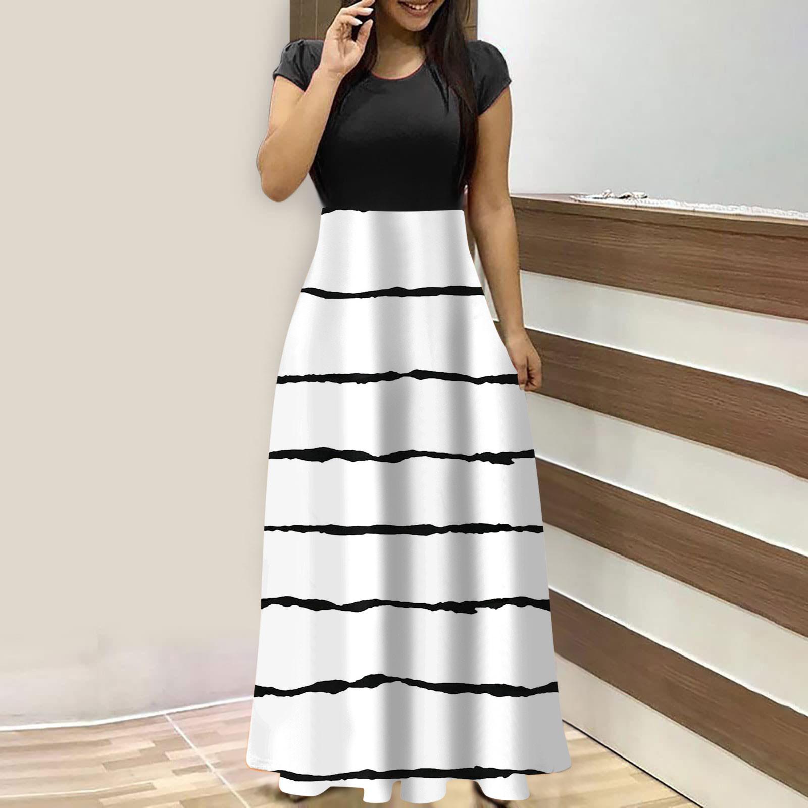 Женские модные повседневные свободные платья с круглым вырезом и коротким рукавом XL белый
Женские модные повседневные свободные платья с круглым вырезом и коротким рукавом XL белый