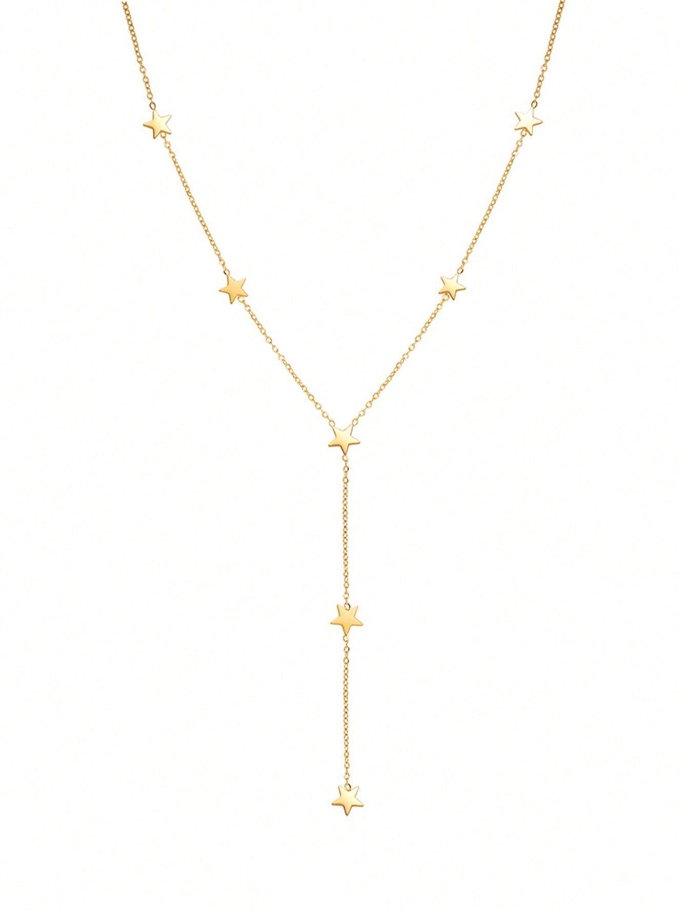 1 шт. Покрытое нержавеющей сталью 18K Модное богемное звездное звездное Y-образное женское персонализированное ожерелье
1 шт. Покрытое нержавеющей сталью 18K Модное богемное звездное звездное Y-образное женское персонализированное ожерелье