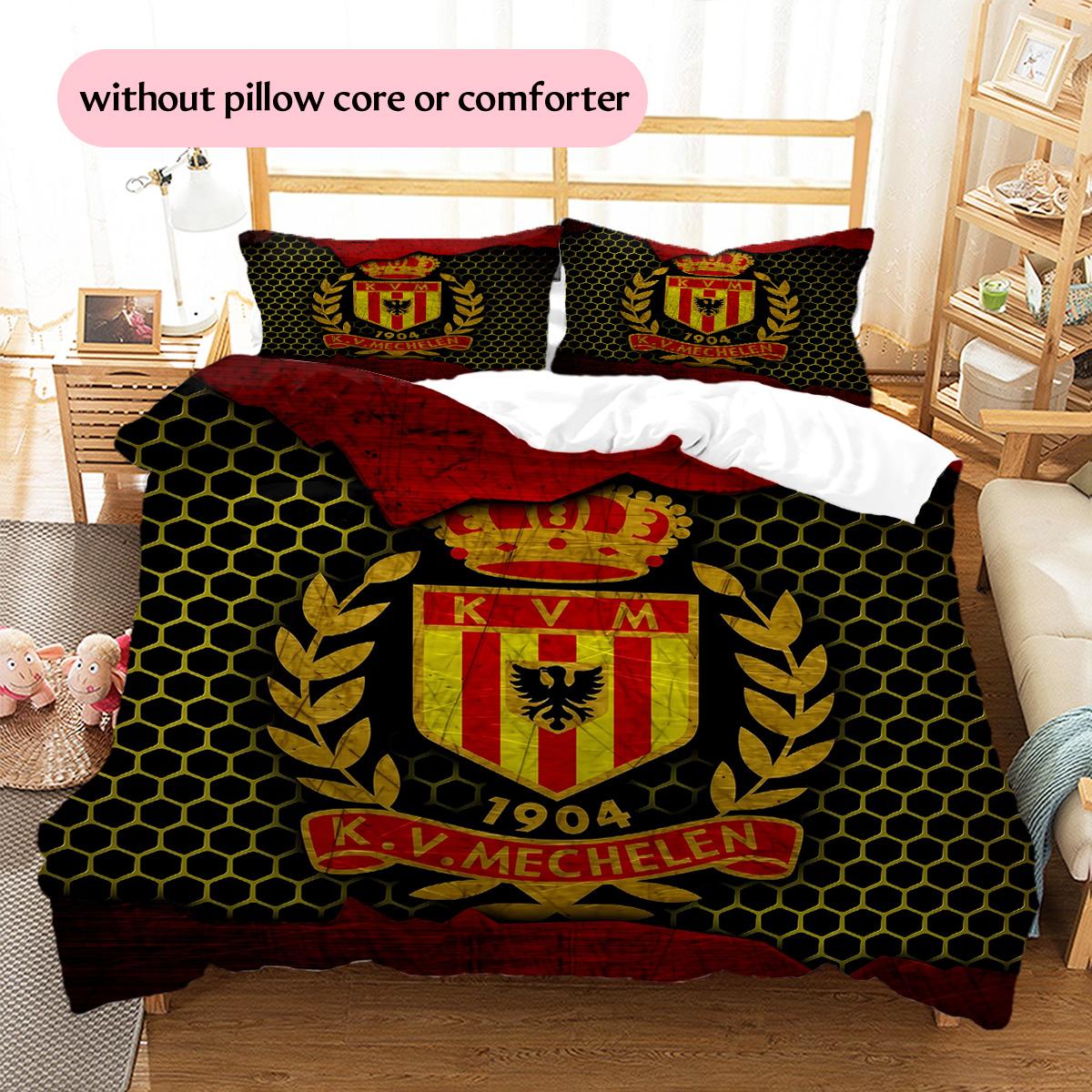 K.V. Mechelen Football Club Pattern Bedding Quilt Set Home Decoration Gift (1 * duvet cover + 2 * pillowcase without core) 135x200cm
K.V. Mechelen Football Club Pattern Bedding Quilt Set Home Decoration Gift (1 * duvet cover + 2 * pillowcase without core) 135x200cm
