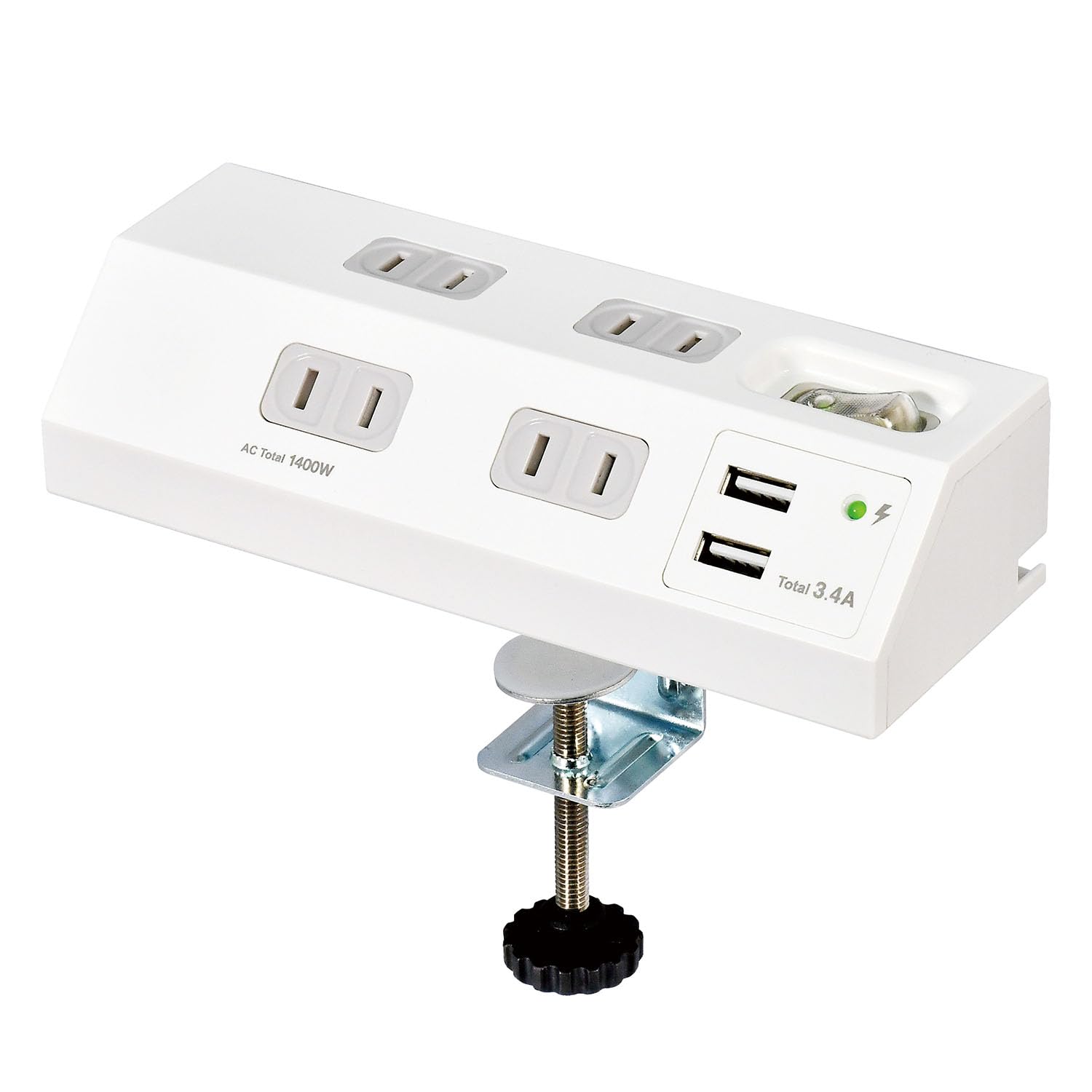 ELPA Desktop Power Strip with USB, Clamp Fixation, Central Switch, Lightning Guard WLS-DS4232SUA(W)
ELPA Desktop Power Strip with USB, Clamp Fixation, Central Switch, Lightning Guard WLS-DS4232SUA(W)