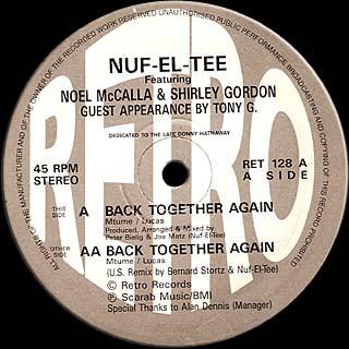 12inch Record NUF-EL-TEE, NOEL MCCALLA & SHIRLEY - Back Together Again RET128 Retro UK Dance & Electronica Used
12inch Record NUF-EL-TEE, NOEL MCCALLA & SHIRLEY - Back Together Again RET128 Retro UK Dance & Electronica Used