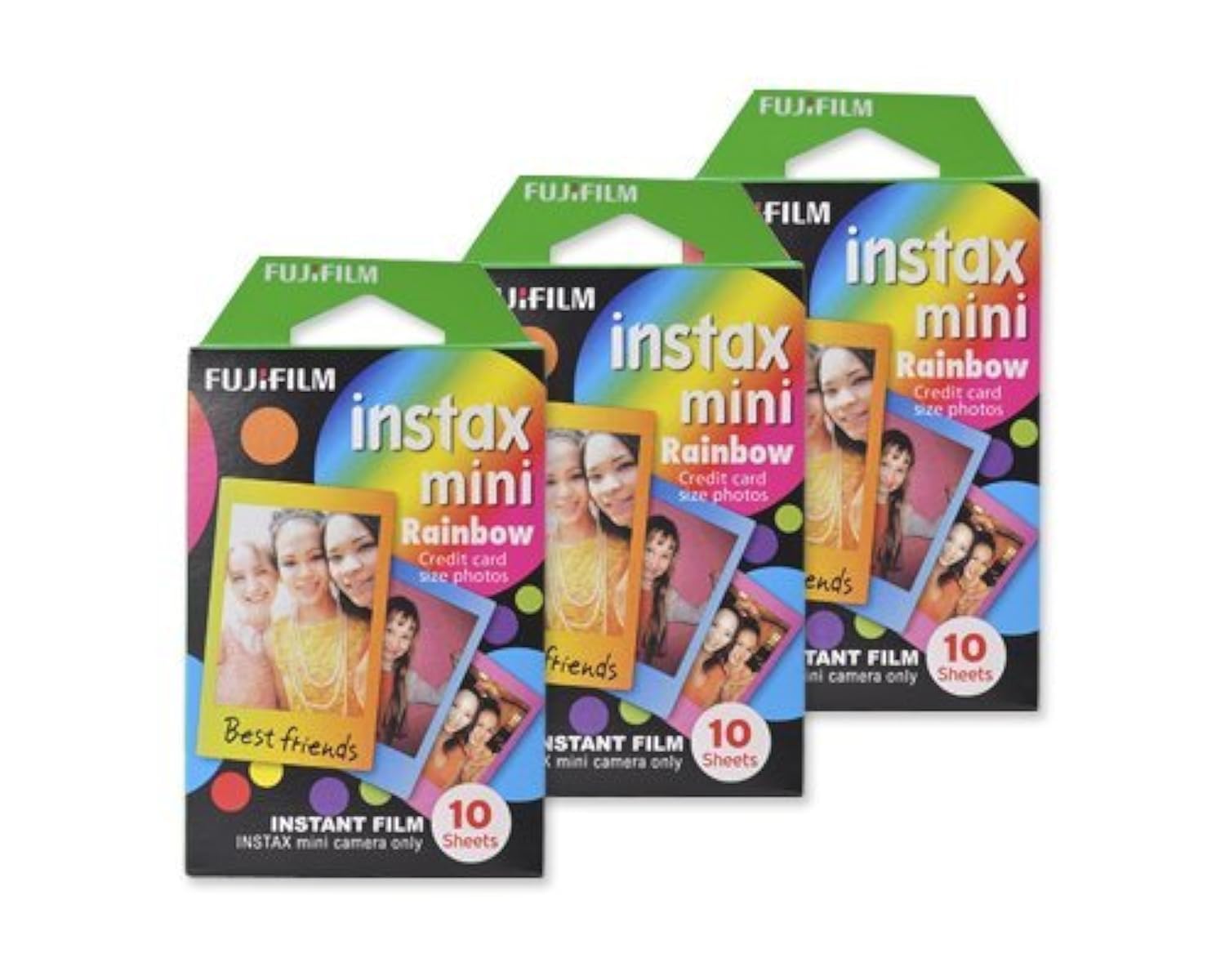 Fujifilm Instax Mini Film for Instant Film Cameras - Rainbow, 10 аркушів/уп. x 3 (Всього 30 аркушів)
Fujifilm Instax Mini Film for Instant Film Cameras - Rainbow, 10 аркушів/уп. x 3 (Всього 30 аркушів)
