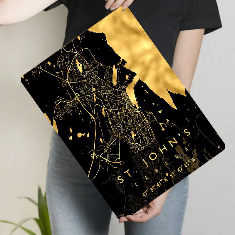 St Johns Canada Gold Foil Map Metal Wall Art Custom City Street Road Decorative Iron Painting 20x30cm(7.8x11.8inch)
St Johns Canada Gold Foil Map Metal Wall Art Custom City Street Road Decorative Iron Painting 20x30cm(7.8x11.8inch)