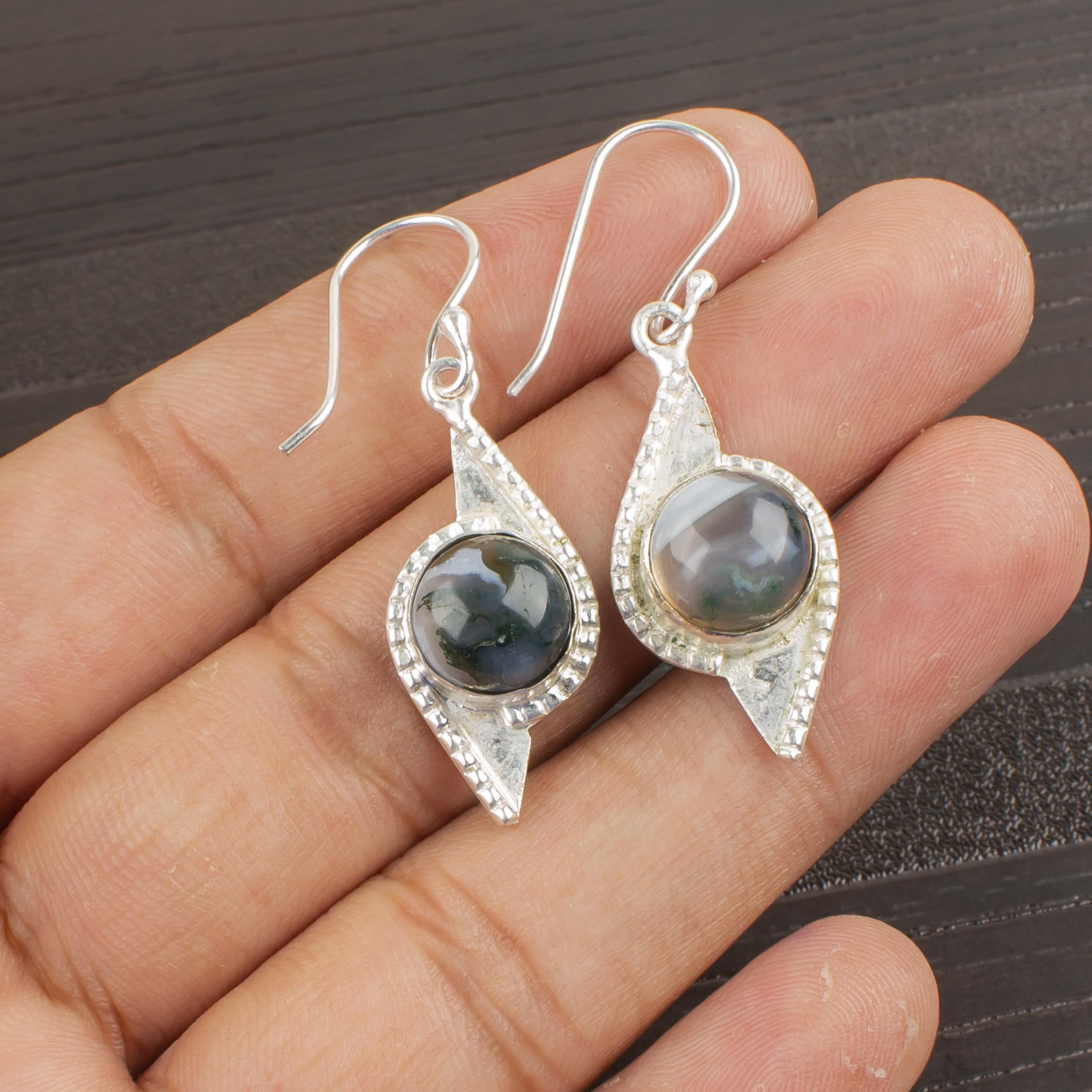 Moss Agate Gemstone Jewelry, 925 Solid Sterling Silver Earrings, Handmade Gorgeous Silver Earrings For Wedding Gift 1.80 Inches зелений
Moss Agate Gemstone Jewelry, 925 Solid Sterling Silver Earrings, Handmade Gorgeous Silver Earrings For Wedding Gift 1.80 Inches зелений