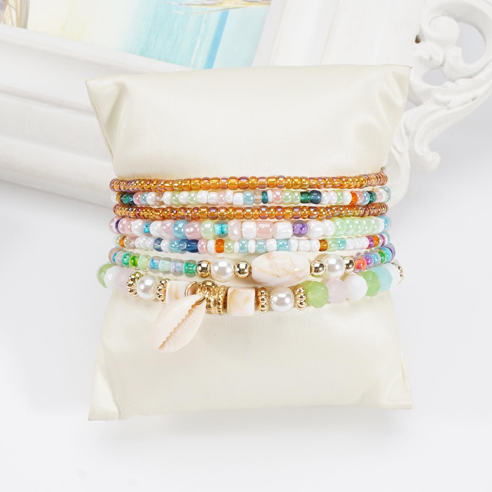 Bohemian Shell Pendant Bracelet for Girls - Geometric Beaded Seaside Accessory
Bohemian Shell Pendant Bracelet for Girls - Geometric Beaded Seaside Accessory