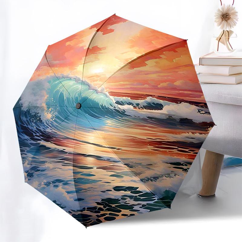 1pc Sunset Wave Automatic Opening/Closing Umbrella, Portable Folding Design with Iron Frame, Outdoor, Gift for Fans, Travelers & Daily Use.V065
1pc Sunset Wave Automatic Opening/Closing Umbrella, Portable Folding Design with Iron Frame, Outdoor, Gift for Fans, Travelers & Daily Use.V065
