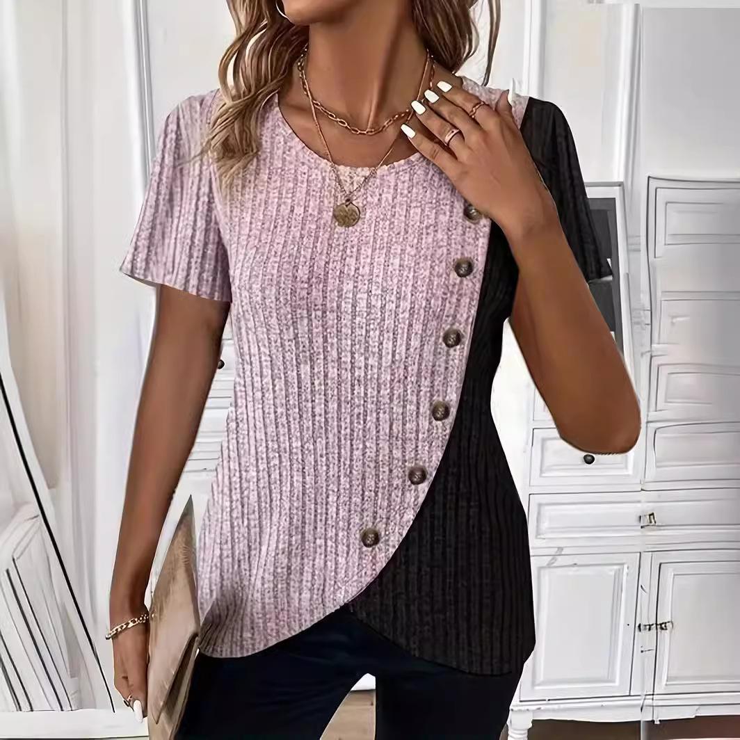 2024 Summer Color Block Rib Knit Round Neck T-Shirt (Europe & America) Small светло-серый
2024 Summer Color Block Rib Knit Round Neck T-Shirt (Europe & America) Small светло-серый