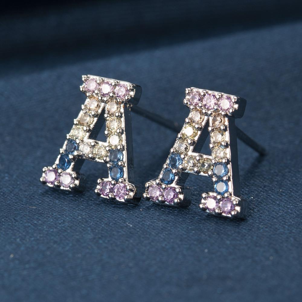 Zirconia Stylish Copper Alphabet Earrings Charming Initial Studs For Women Modern ZirconA
Zirconia Stylish Copper Alphabet Earrings Charming Initial Studs For Women Modern ZirconA