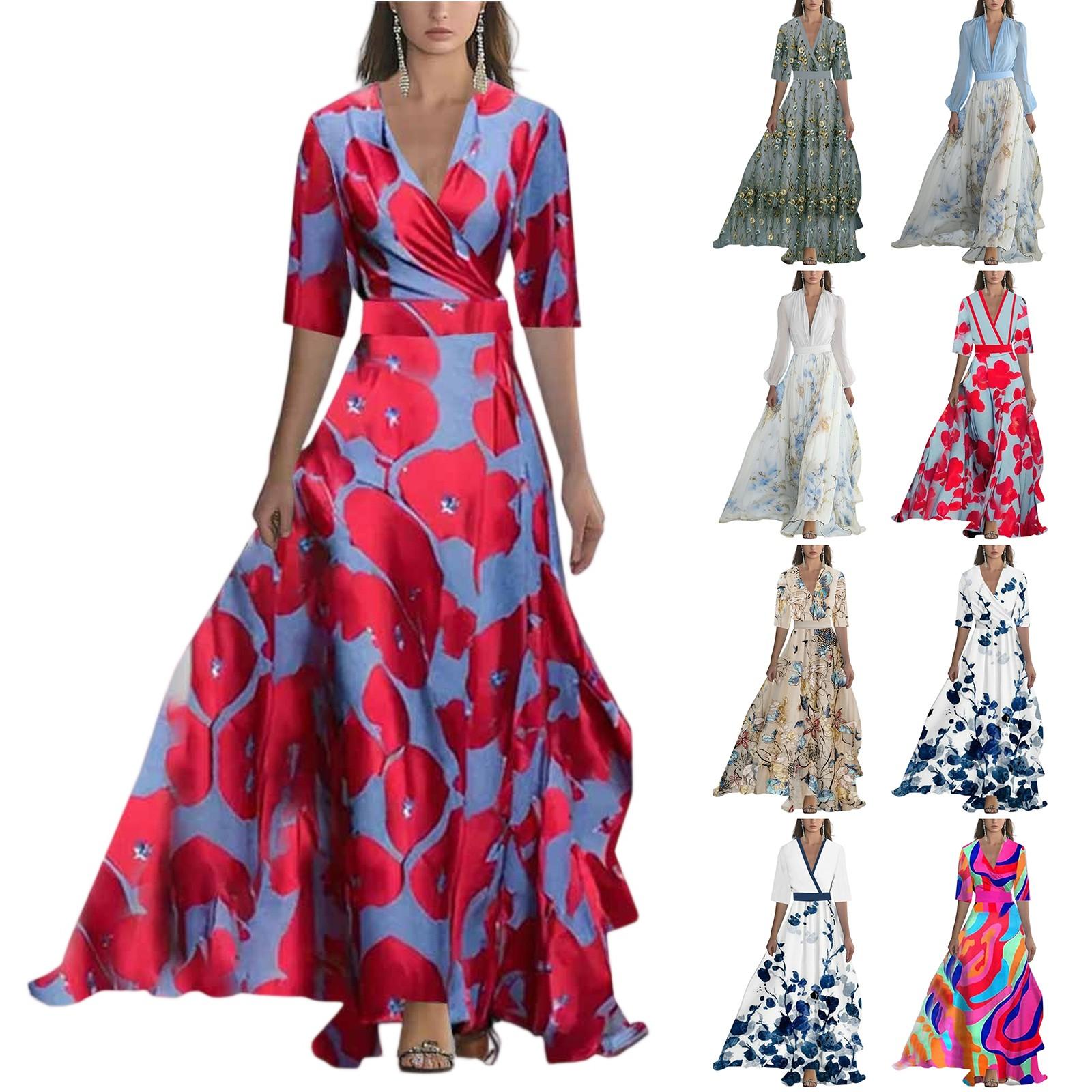 Ladies Casual And Fashionable Solid Color Printed Patchwork V-neck Long Dress M
Ladies Casual And Fashionable Solid Color Printed Patchwork V-neck Long Dress M