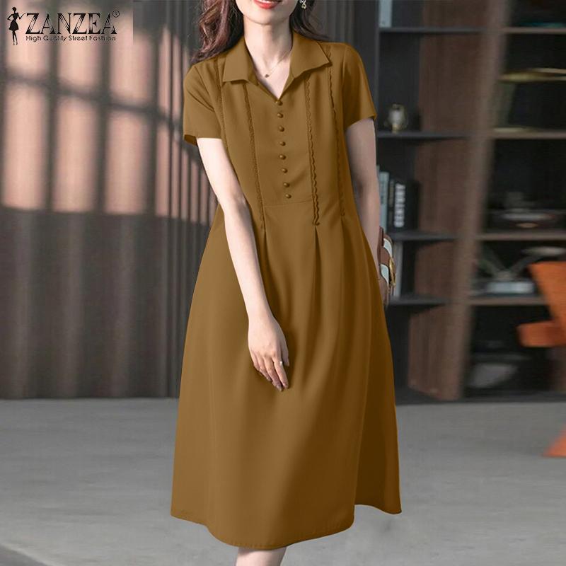 ZANZEA Women Summer Turn Down Collar Loose Casual Short Sleeve Dress 5XL темно-зеленого
ZANZEA Women Summer Turn Down Collar Loose Casual Short Sleeve Dress 5XL темно-зеленого
