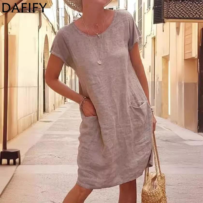 DAFIFY Женская мода лето весна однотонный принт с коротким рукавом и круглым вырезом свободная талия повседневные платья S
DAFIFY Женская мода лето весна однотонный принт с коротким рукавом и круглым вырезом свободная талия повседневные платья S