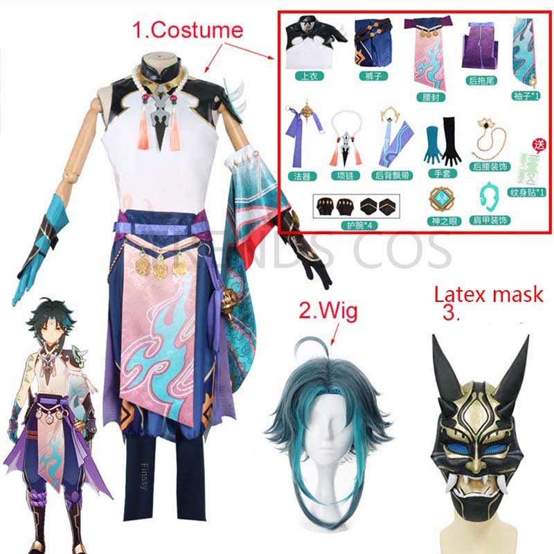 Xiao Cosplay Costume Cosplay Anime Xiao Full Set Xiao Wig Mask Tattoo Sticker For Halloween Outfits S
Xiao Cosplay Costume Cosplay Anime Xiao Full Set Xiao Wig Mask Tattoo Sticker For Halloween Outfits S