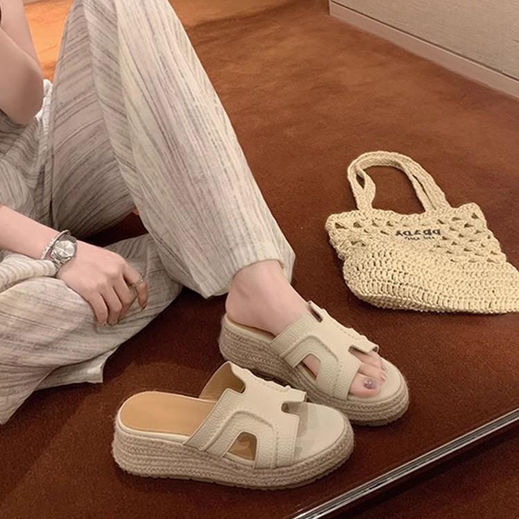 Sheepskin version! Zhao Ruth s one-word cool slippers for women s summer wear straw-woven muffin shoes, thick-soled high-heeled cool slippers 35
Sheepskin version! Zhao Ruth s one-word cool slippers for women s summer wear straw-woven muffin shoes, thick-soled high-heeled cool slippers 35