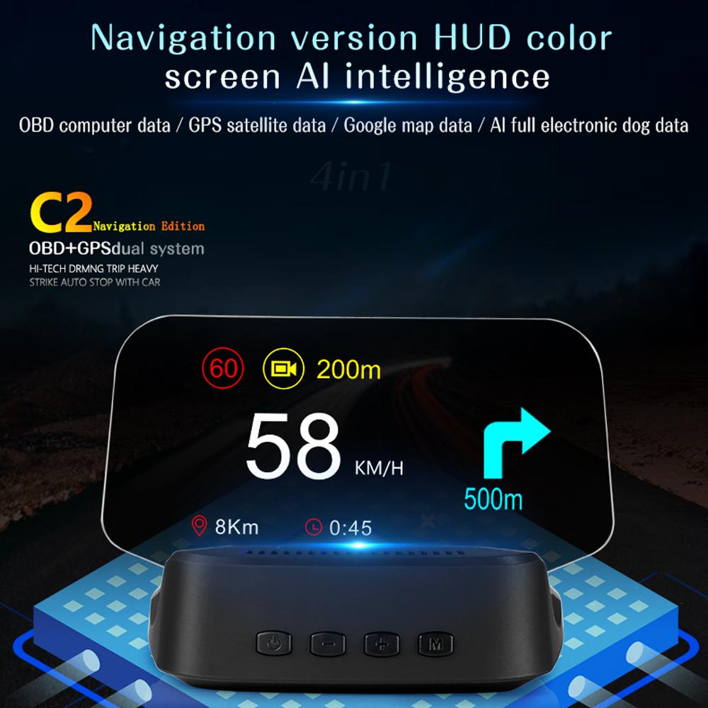 C2 Car Universal Smart HUD Head-up Display Navigation Version HUD Color Screen AI Intelligence Type A
C2 Car Universal Smart HUD Head-up Display Navigation Version HUD Color Screen AI Intelligence Type A