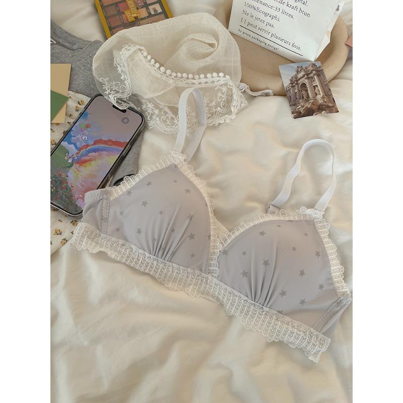 Women Wirefree Lace Triangle Cup Bra Star Print Bralette 32 синій
Women Wirefree Lace Triangle Cup Bra Star Print Bralette 32 синій