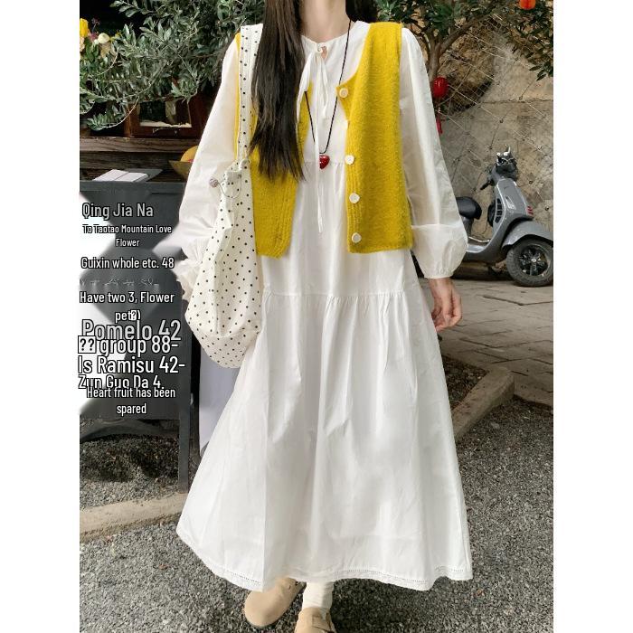 Yellow Vest & White Shirt Dress Set for Women - Mid-Length, Elegant Spring 2026 Collection, Two-Piece Ensemble XL
Yellow Vest & White Shirt Dress Set for Women - Mid-Length, Elegant Spring 2026 Collection, Two-Piece Ensemble XL