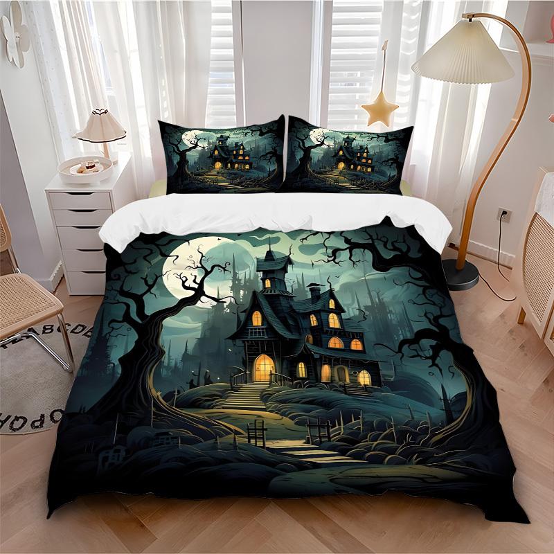 3pc Haunted House Moonlit Night Cover Set - 1 Quilt Cover + 2 Pillowcases, All Seasons Bedroom Setting, Perfect for Home068 135x200cm
3pc Haunted House Moonlit Night Cover Set - 1 Quilt Cover + 2 Pillowcases, All Seasons Bedroom Setting, Perfect for Home068 135x200cm