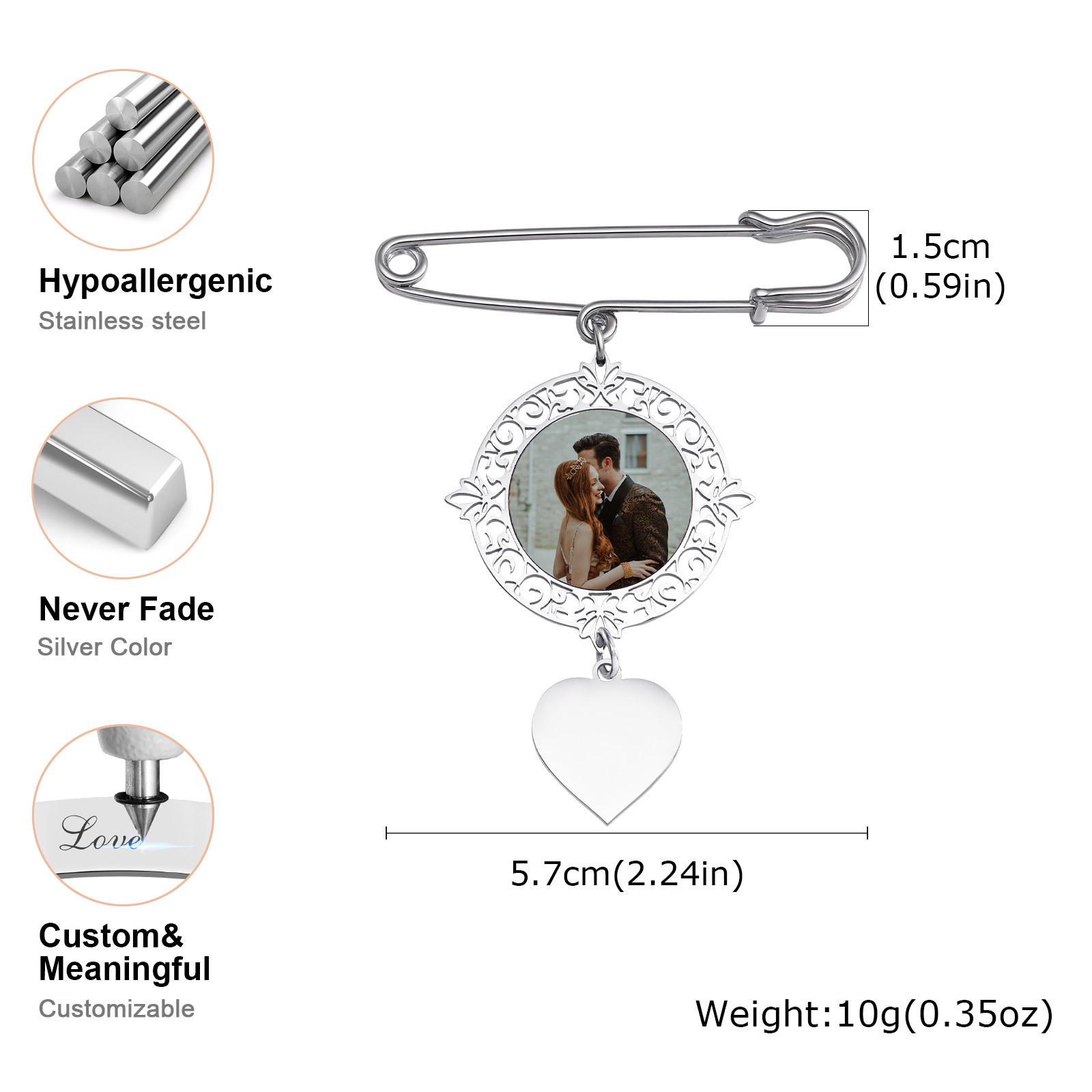Personalized Oval Photo Pin Charm for Wedding Bouquet, Memorial Locket Pendant Brooch, Customizable Picture Bridal Shower Gift
Personalized Oval Photo Pin Charm for Wedding Bouquet, Memorial Locket Pendant Brooch, Customizable Picture Bridal Shower Gift