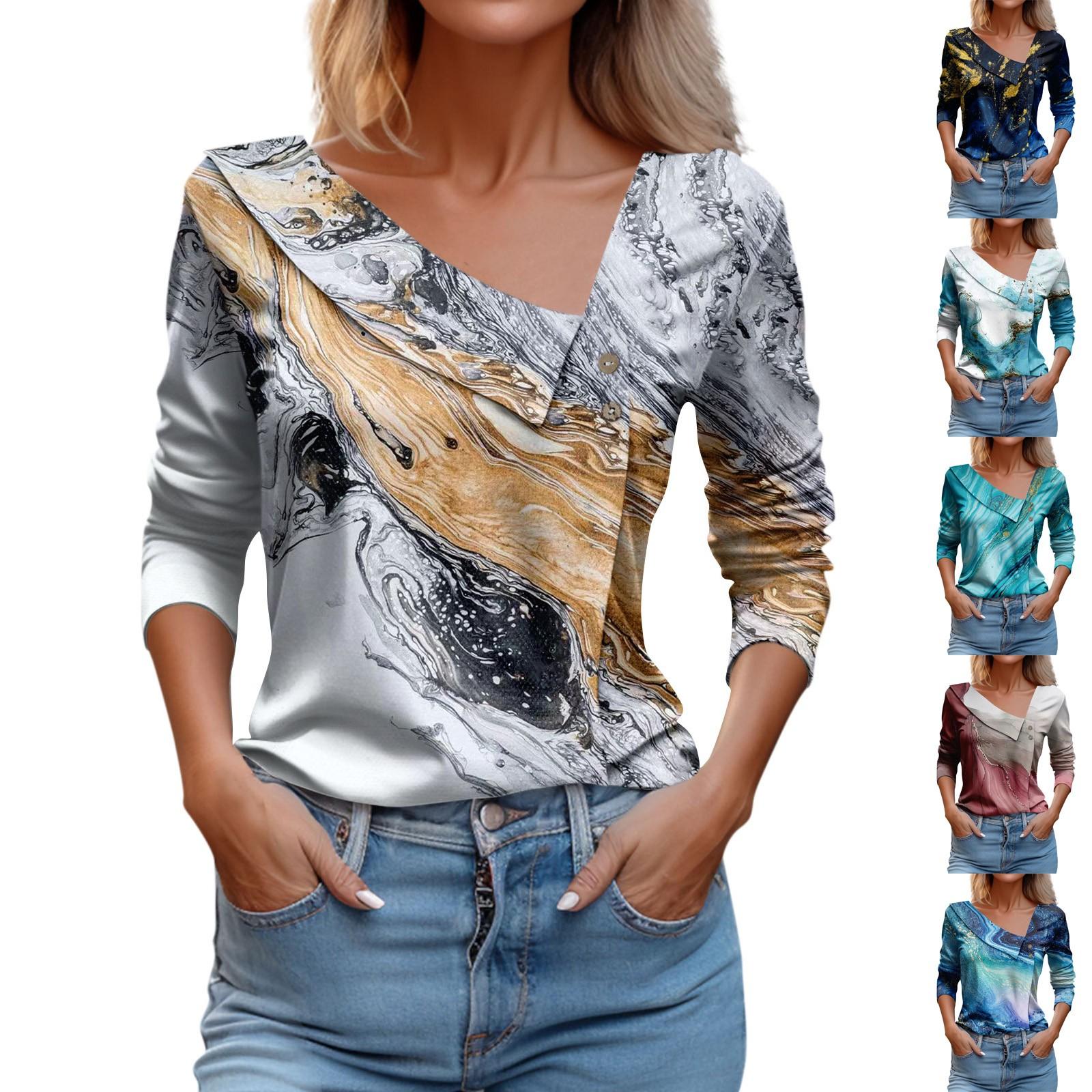 Women s Casual Fashion Tie Dyed Colorful Printed Long Sleeve Lapel V Neck Button Pullover Top
Women s Casual Fashion Tie Dyed Colorful Printed Long Sleeve Lapel V Neck Button Pullover Top