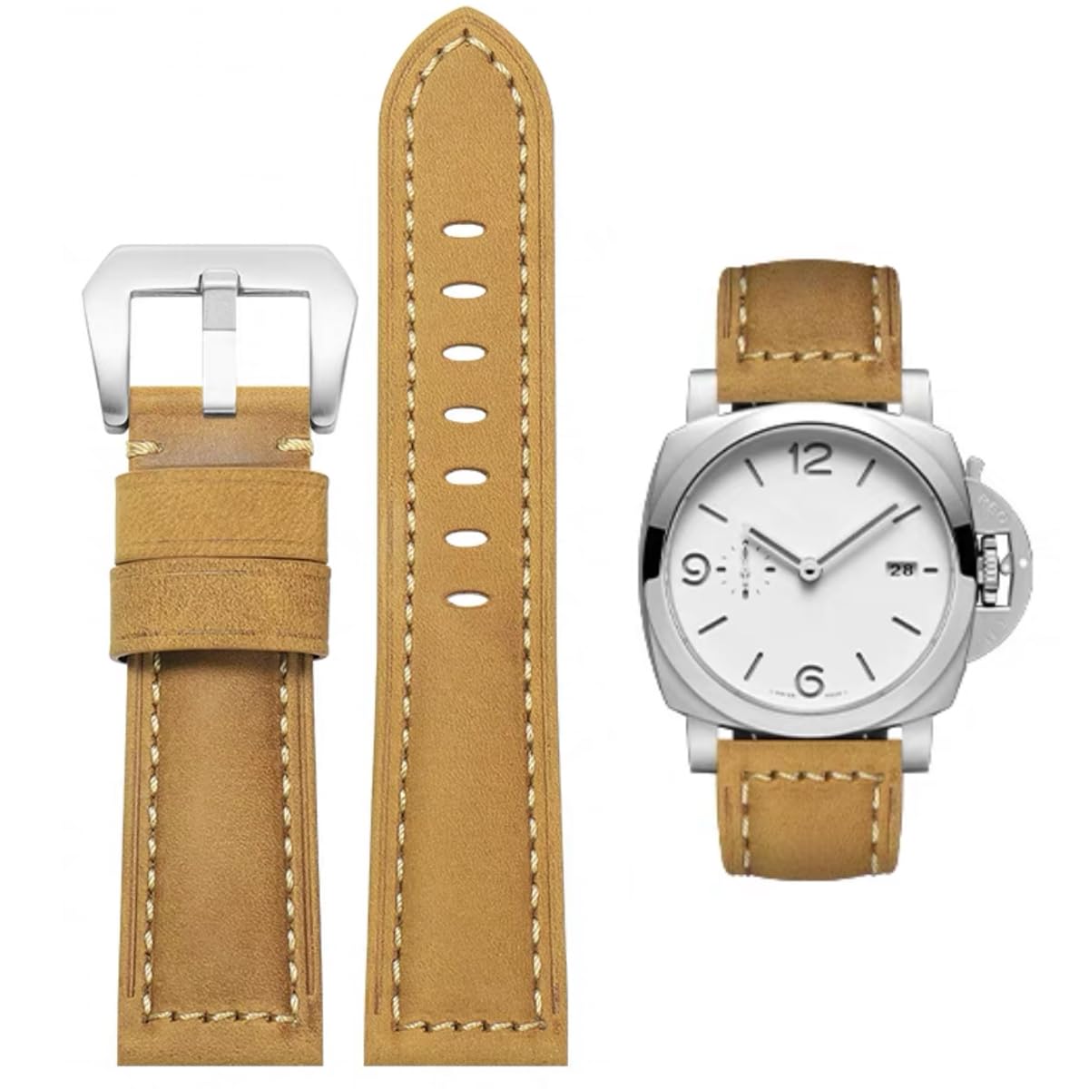 Ремешок для часов из кожи Panerai, ремешок для часов 22 мм, 24 мм, 26 мм, ремешок из натуральной кожи, ремешок для часов из кожи, сшитый вручную в стиле ретро с
Ремешок для часов из кожи Panerai, ремешок для часов 22 мм, 24 мм, 26 мм, ремешок из натуральной кожи, ремешок для часов из кожи, сшитый вручную в стиле ретро с