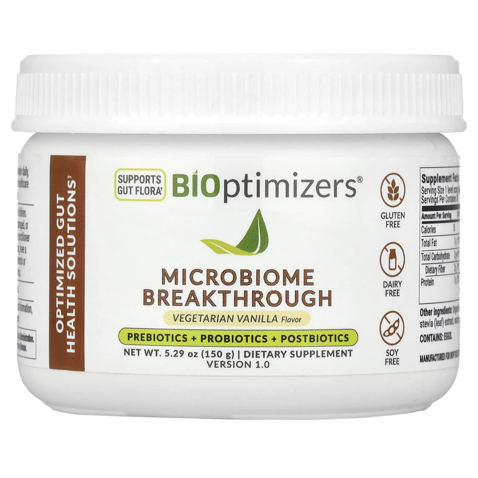 Microbiome Innovation, Prebiotic + Probiotic + Postbiotic, Plant-Based Vanilla, 150G (5.29Oz)
Microbiome Innovation, Prebiotic + Probiotic + Postbiotic, Plant-Based Vanilla, 150G (5.29Oz)