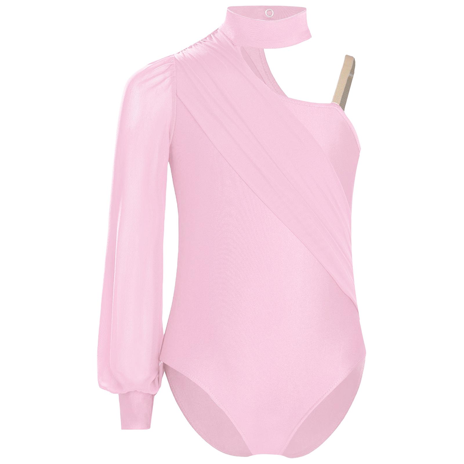 Дівчачий танцювальний купальник на одне плече з коміром-стійкою, довгим рукавом, з сітчастим боді зі зборками для сценічних виступів, змагань 13-14 Years рожевий
Дівчачий танцювальний купальник на одне плече з коміром-стійкою, довгим рукавом, з сітчастим боді зі зборками для сценічних виступів, змагань 13-14 Years рожевий