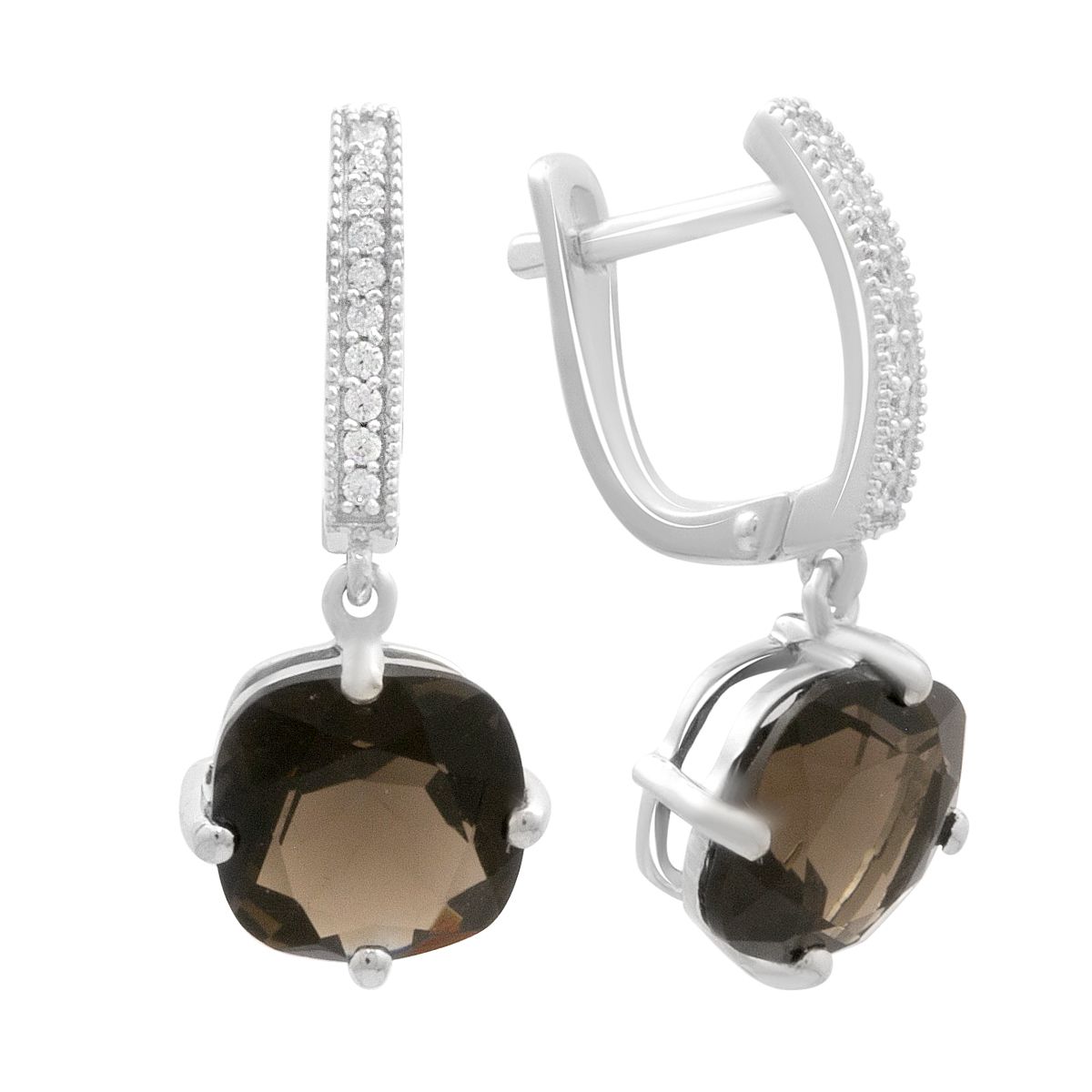 Silver earrings with natural rauchtopaz (smoky quartz) 7.633ct, cubic zirconia (2178835)
Silver earrings with natural rauchtopaz (smoky quartz) 7.633ct, cubic zirconia (2178835)