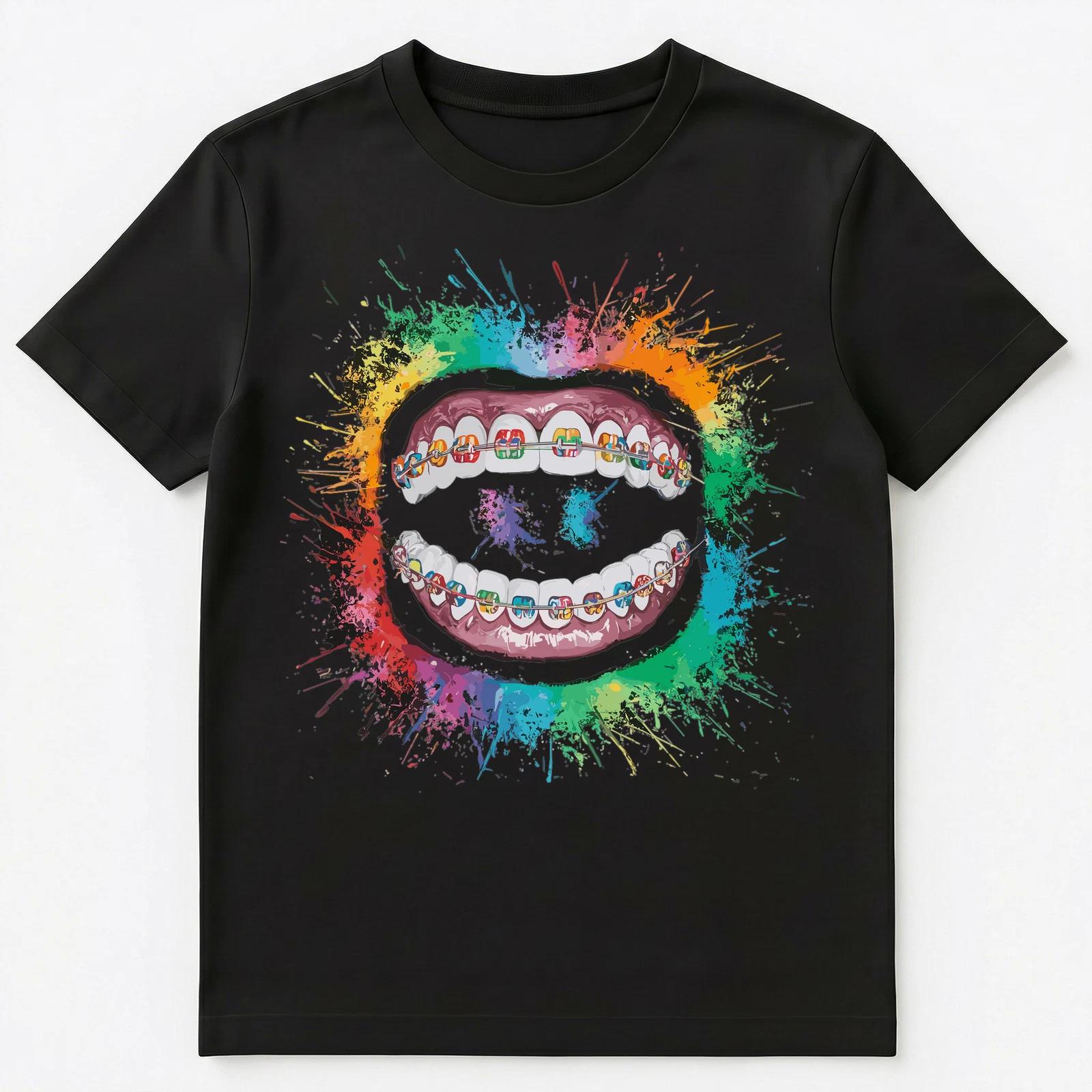 Colorful Paint Splash Teeth Braces Art Graphic Unisex T-Shirt L
Colorful Paint Splash Teeth Braces Art Graphic Unisex T-Shirt L
