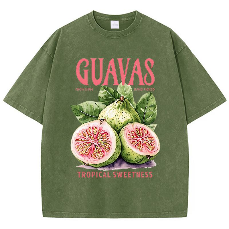 Guavas Tropical Sweetness Printed Washed T Shirts Womens Cotton Tops Comfortable Distressed ONeck Streetwear Summer Clothes S
Guavas Tropical Sweetness Printed Washed T Shirts Womens Cotton Tops Comfortable Distressed ONeck Streetwear Summer Clothes S