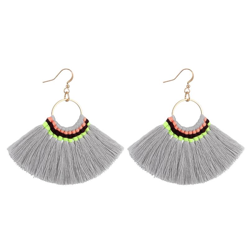 LOVBEAFAS Bohemian Handmade Tassel Earrings For Women Vintage Long Drop Boho Earrings Cotton Rope Weave Fringe Sector Zircon серый
LOVBEAFAS Bohemian Handmade Tassel Earrings For Women Vintage Long Drop Boho Earrings Cotton Rope Weave Fringe Sector Zircon серый