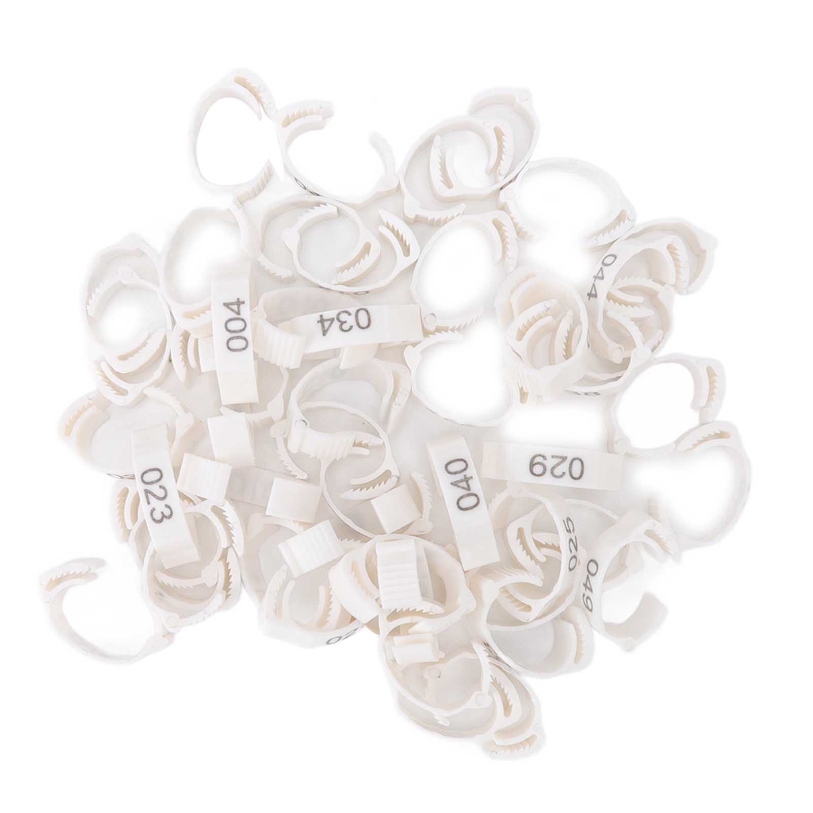 50Pcs Poultry Leg Bands Numbered Chicken Identification Rings for Pigeons Ducks Geese White
50Pcs Poultry Leg Bands Numbered Chicken Identification Rings for Pigeons Ducks Geese White