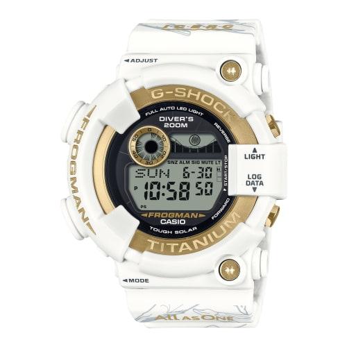 Casio G-Shock FROGMAN Love Sea and the Earth ICERC Japan Collaboration Model Watch, Tough Solar, Biomass Plastic, GW-8201K-7JR, Men s, White/Gold
Casio G-Shock FROGMAN Love Sea and the Earth ICERC Japan Collaboration Model Watch, Tough Solar, Biomass Plastic, GW-8201K-7JR, Men s, White/Gold