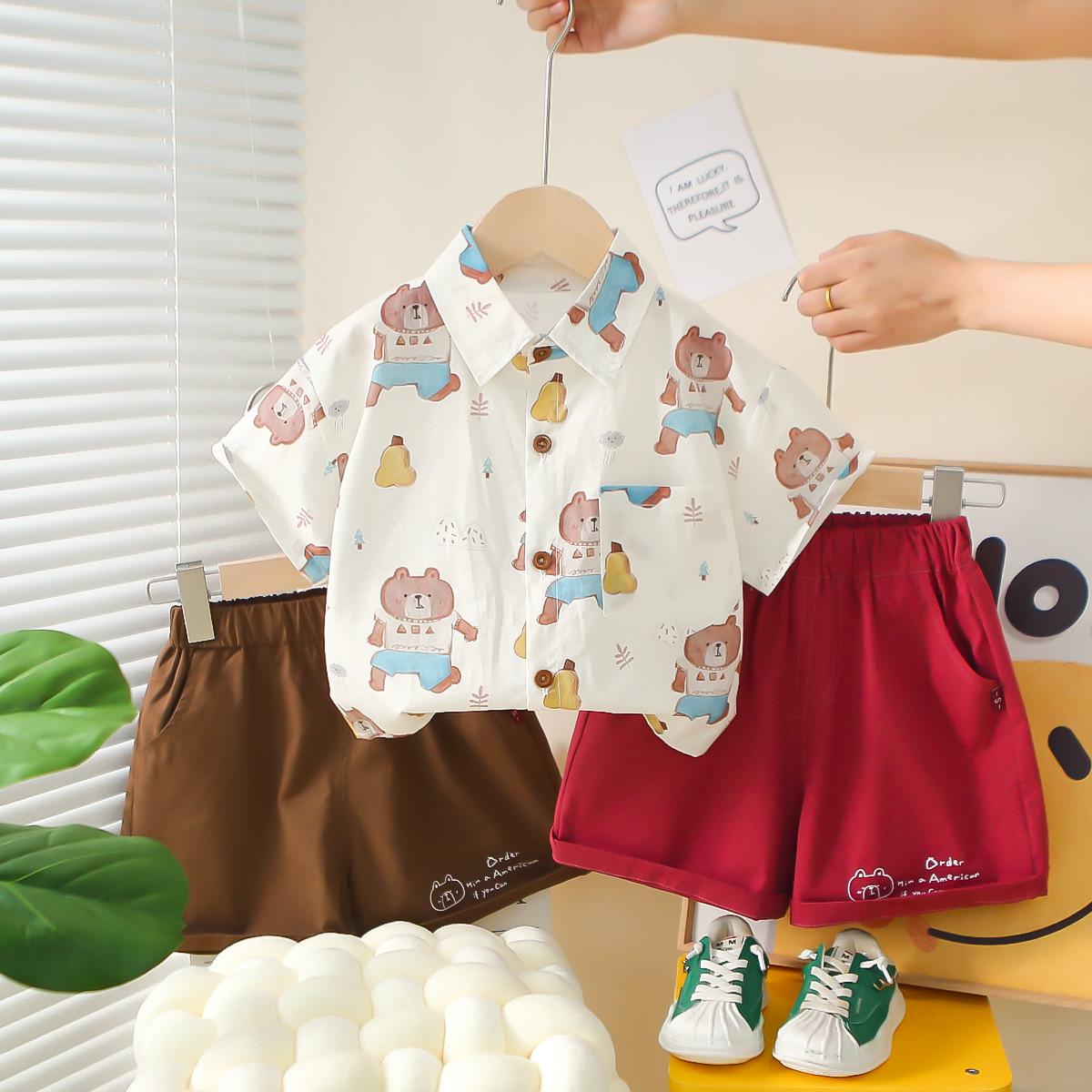 2025 Boys Summer Bear Print Short Sleeve Shirt & Shorts Set 80cm-120cm/1 set of 5 темно-коричневого кольору
2025 Boys Summer Bear Print Short Sleeve Shirt & Shorts Set 80cm-120cm/1 set of 5 темно-коричневого кольору