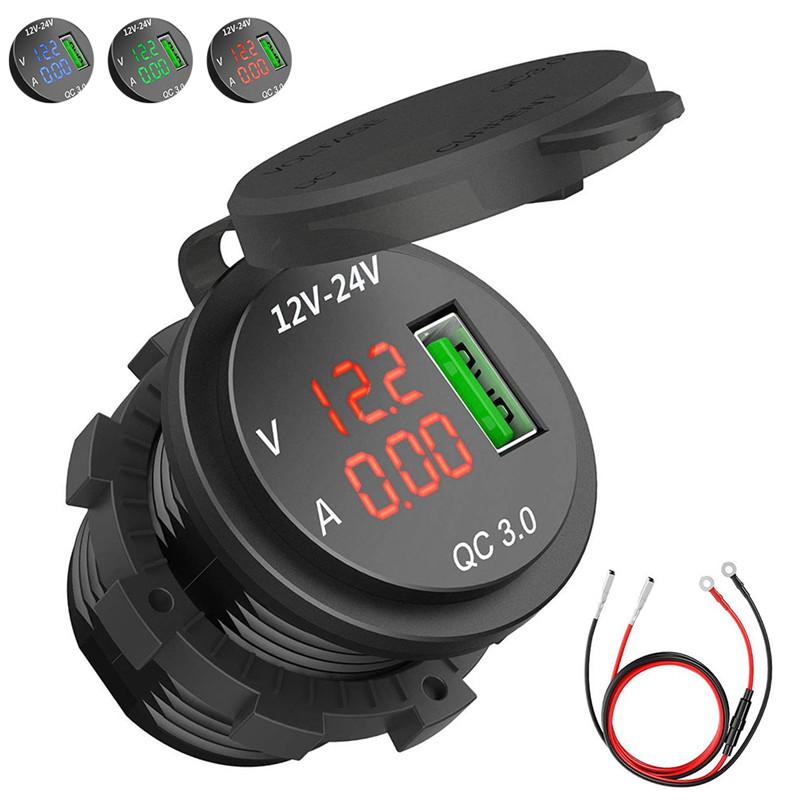 New QC 3.0 USB Charger Socket Power Outlet Digital Voltmeter Ammeter Monitoring For Car Boat Marine Rv
New QC 3.0 USB Charger Socket Power Outlet Digital Voltmeter Ammeter Monitoring For Car Boat Marine Rv