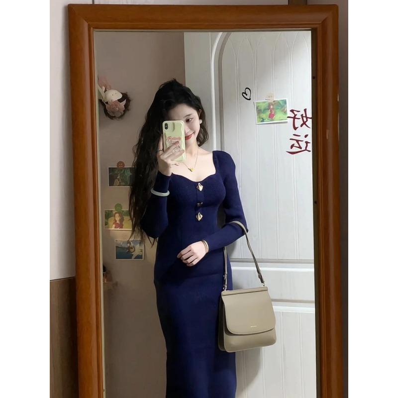 Ранняя осень новое платье вязаное с квадратным вырезом и длинным рукавом облегающее с обхватом бедер средней длины свитер юбка до колена XL королевский синий
Ранняя осень новое платье вязаное с квадратным вырезом и длинным рукавом облегающее с обхватом бедер средней длины свитер юбка до колена XL королевский синий