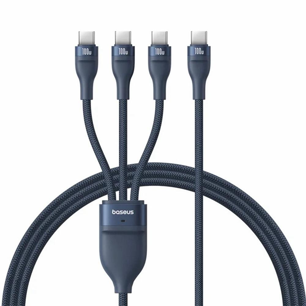 BASEUS Flash Series Lll 1.5м Один-Для-Трьох 100 Вт Кабель Швидкої Зарядки USB-C до 3x Type-C Провід для Передачі Даних Dark Blue
BASEUS Flash Series Lll 1.5м Один-Для-Трьох 100 Вт Кабель Швидкої Зарядки USB-C до 3x Type-C Провід для Передачі Даних Dark Blue