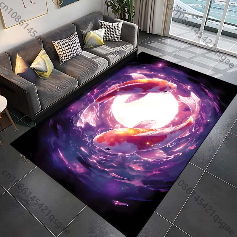 1PC Two koi circle glowing light Print Carpet Rug for Living Room Bedroom Sofa Doormat Home Decor Non-slip Floor Mat 40cm x 60cm
1PC Two koi circle glowing light Print Carpet Rug for Living Room Bedroom Sofa Doormat Home Decor Non-slip Floor Mat 40cm x 60cm