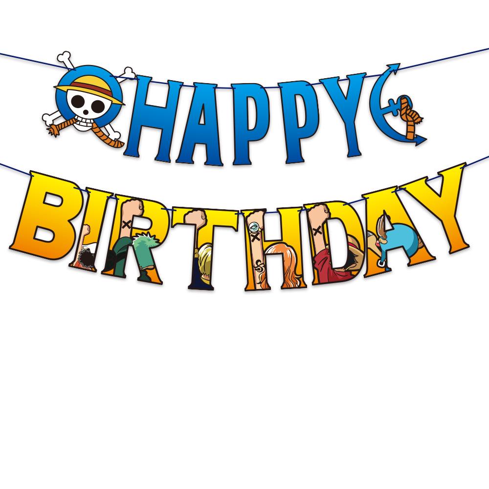 One Piece Birthday Party Decoration Set: Balloons, Cake Topper, Flag Banner Combo
One Piece Birthday Party Decoration Set: Balloons, Cake Topper, Flag Banner Combo