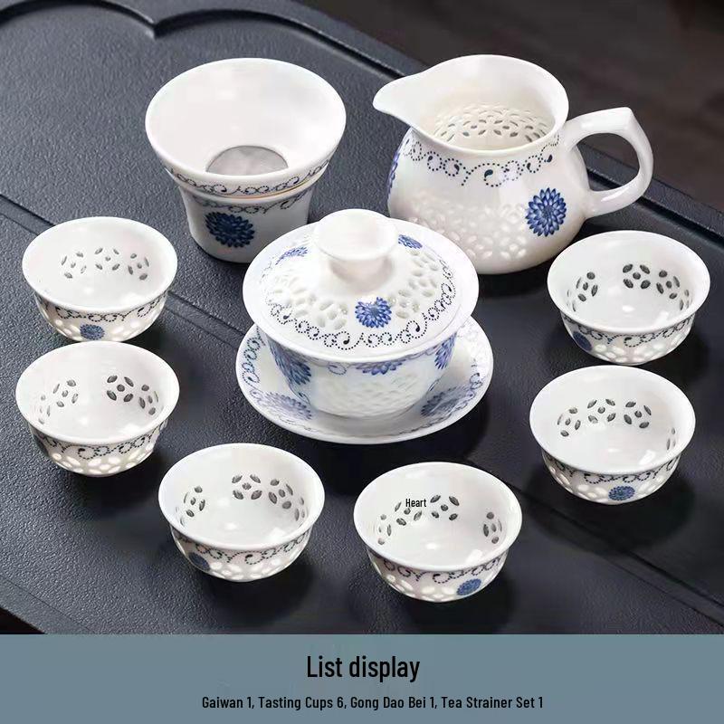 Exquisite 10-Piece Honeycomb Ceramic Kung Fu Tea Set with Teapot, Gaiwan, and Cups in a Gift Box. Liling Gaiwan Sunflower белый
Exquisite 10-Piece Honeycomb Ceramic Kung Fu Tea Set with Teapot, Gaiwan, and Cups in a Gift Box. Liling Gaiwan Sunflower белый