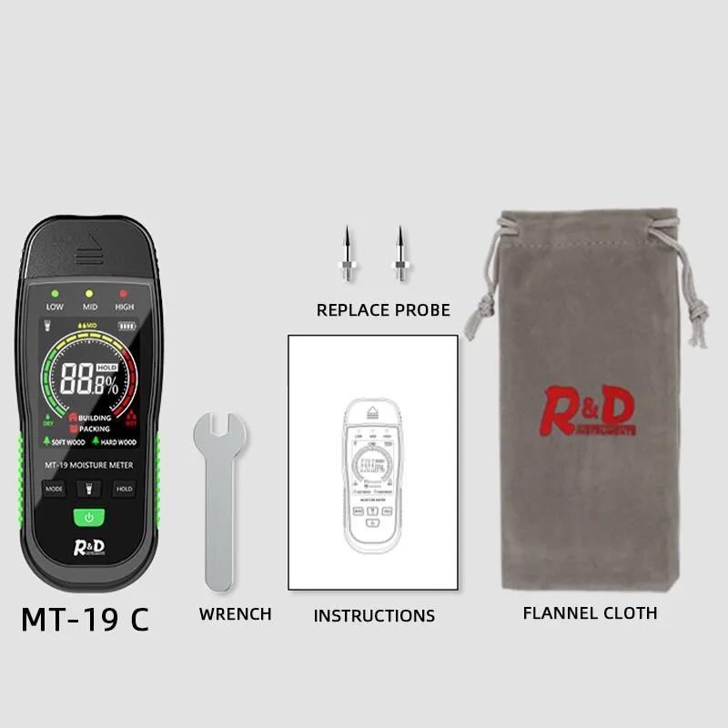 1PC MT19 Color Screen Wood Moisture Meter Wall & Paperboard Humidity Detector Cement Brick Moisture Content Tester No Battery чорний
1PC MT19 Color Screen Wood Moisture Meter Wall & Paperboard Humidity Detector Cement Brick Moisture Content Tester No Battery чорний