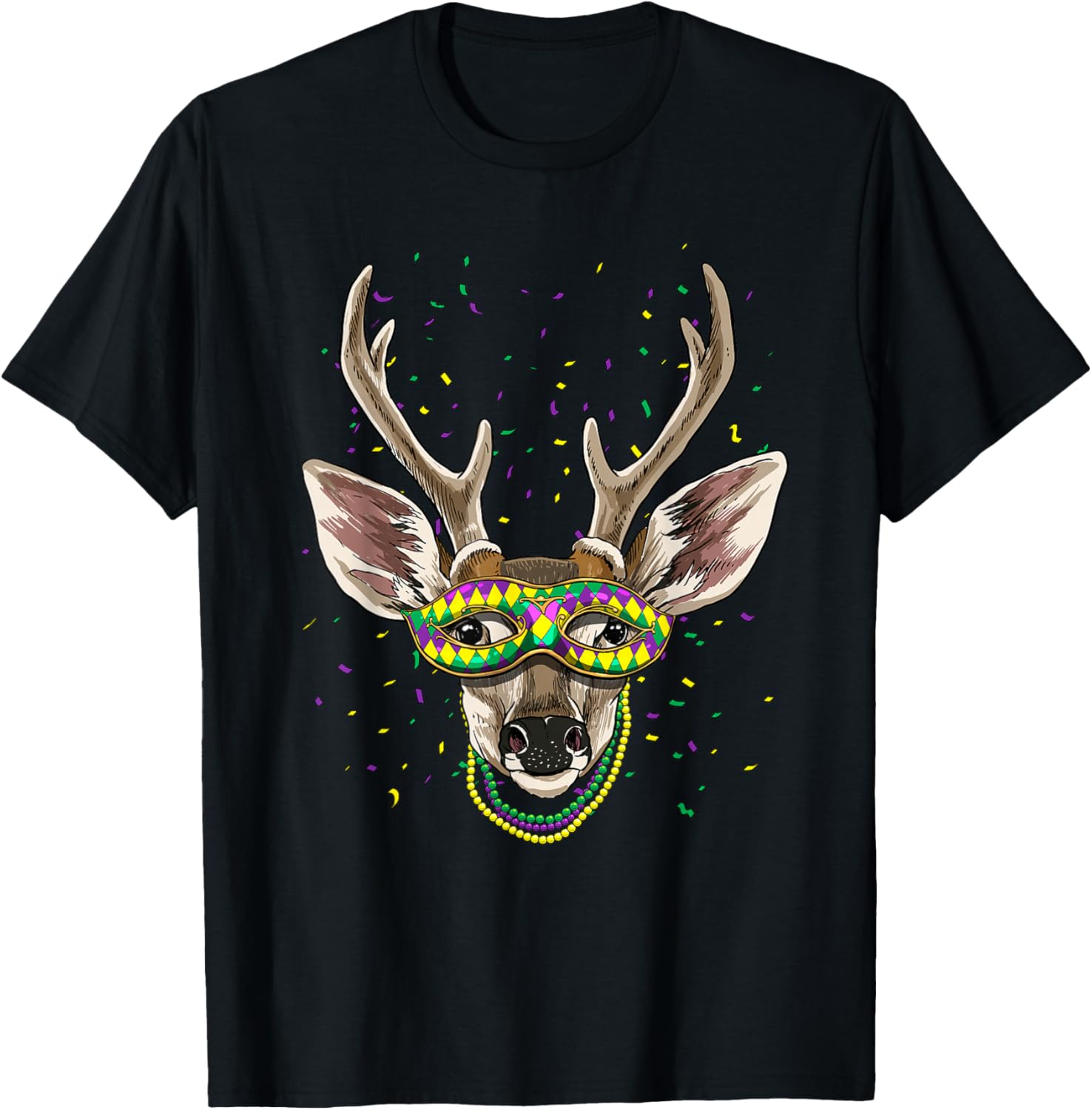 Deer Mardi Gras Mask Graphic Tee Breathable Cotton T-Shirt Carnival Party Apparel 4XL
Deer Mardi Gras Mask Graphic Tee Breathable Cotton T-Shirt Carnival Party Apparel 4XL