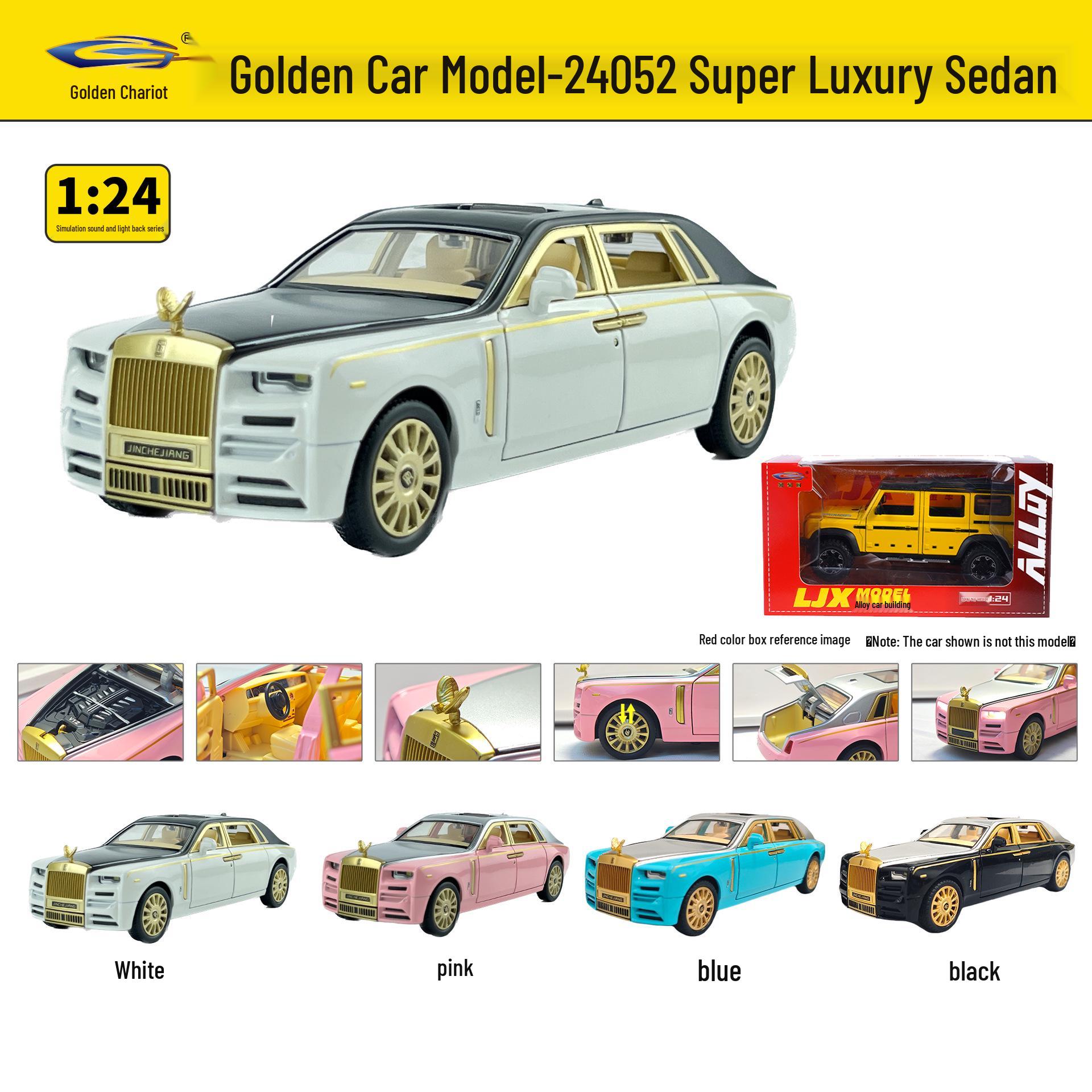 Rongda Fengjin 1:24 Alloy Supercar Model with Sound and Lights - Pull-back Toy Car for Kids.
Rongda Fengjin 1:24 Alloy Supercar Model with Sound and Lights - Pull-back Toy Car for Kids.