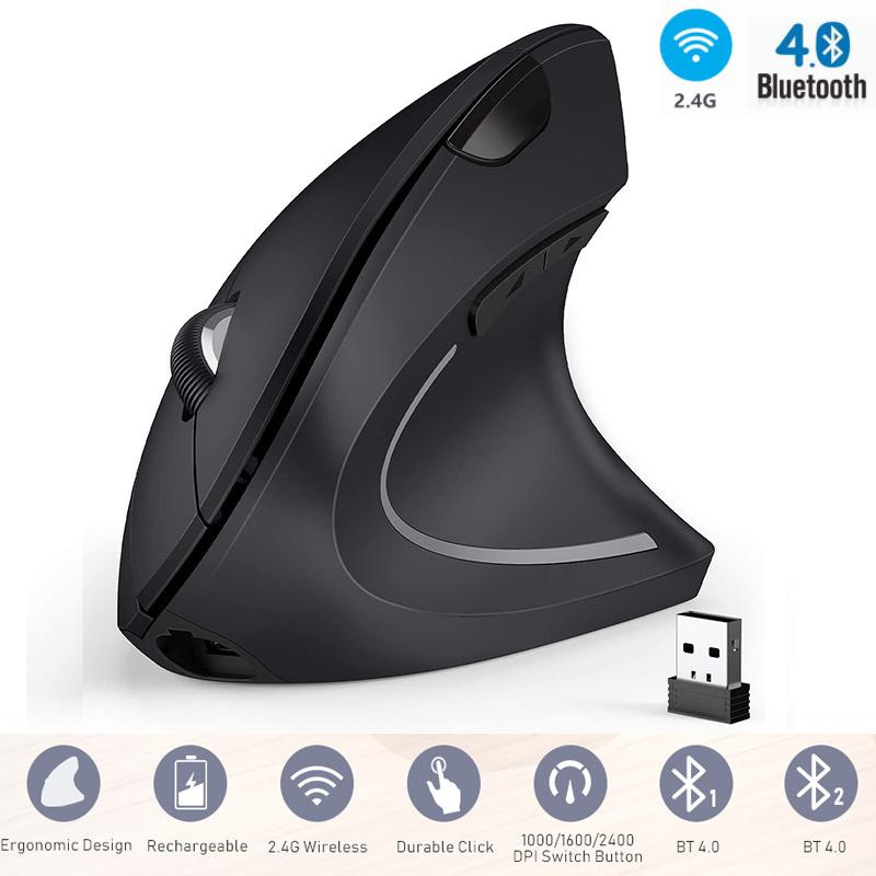 Вертикальная мышь Jomaa 2,4G + Bluetooth, перезаряжаемая беспроводная игровая мышь с 6 кнопками для 3 устройств, эргономичные правые мыши
Вертикальная мышь Jomaa 2,4G + Bluetooth, перезаряжаемая беспроводная игровая мышь с 6 кнопками для 3 устройств, эргономичные правые мыши