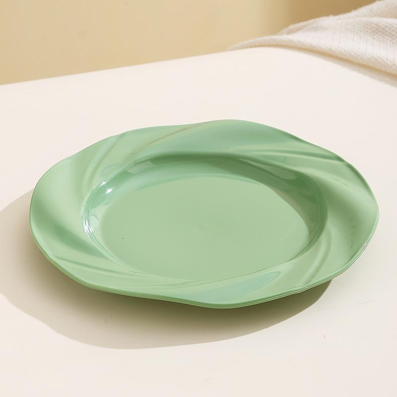 4 шт., домашняя высококачественная форма для торта в кремовом стиле, обеденная тарелка, тарелка для еды, суши, пельменей, пасты, многоразовые тарелки для вечеринок 19.5x1.5cm