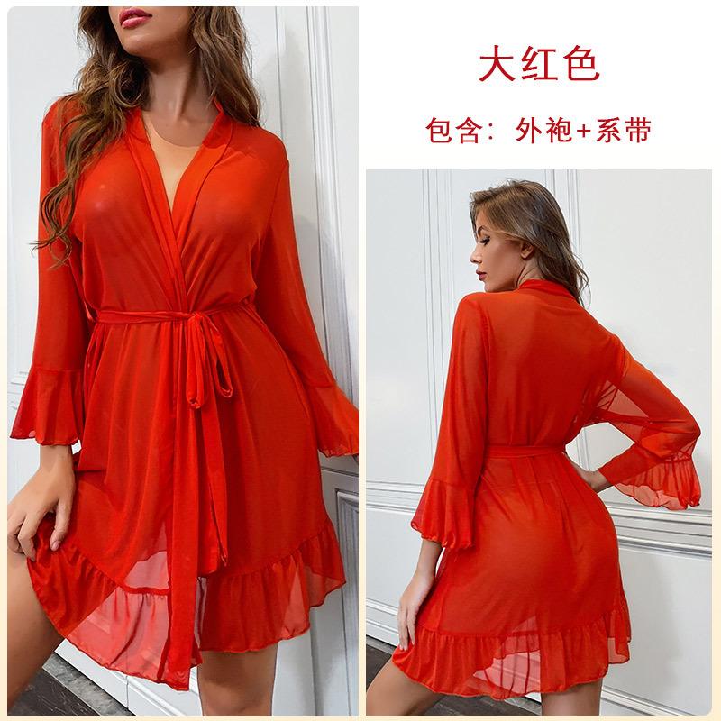 Новая сетчатая ночная рубашка перспективная сетчатая пряжа, сексуальный халат с оборками по краю кардиган пижама женская L
Новая сетчатая ночная рубашка перспективная сетчатая пряжа, сексуальный халат с оборками по краю кардиган пижама женская L