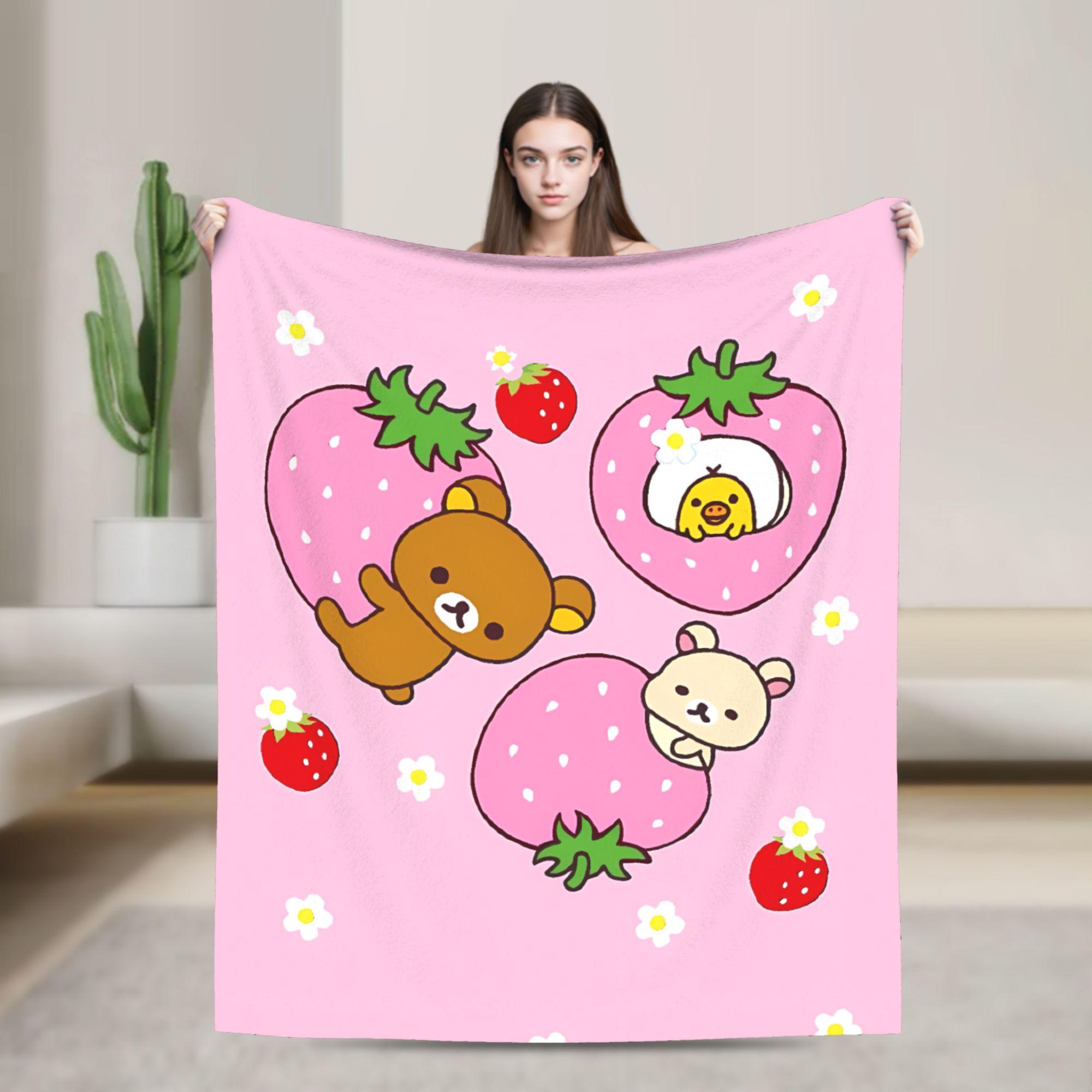 Rilakkumas Strawberry Blankets Quality Soft Throw Blanket Winter Child Couch Bed Pattern Bedspread 75cmx90cm чорний
Rilakkumas Strawberry Blankets Quality Soft Throw Blanket Winter Child Couch Bed Pattern Bedspread 75cmx90cm чорний