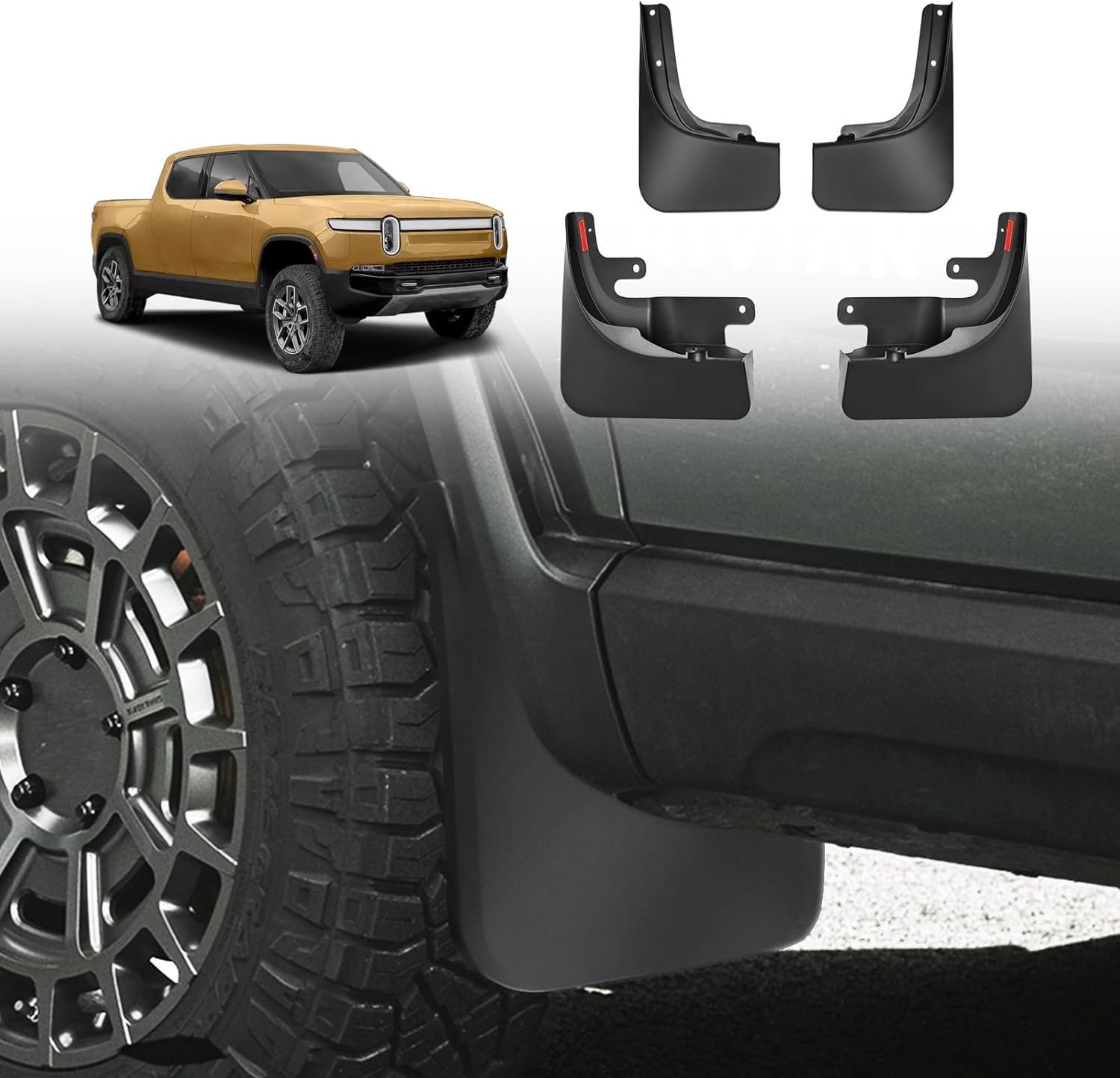 Mud Flaps For Rivian R1T 2022-2025 2026 Accessories Splash Fender Winter Vehicle Sediment Dirt Protection No Need to Drill Holes чёрный
Mud Flaps For Rivian R1T 2022-2025 2026 Accessories Splash Fender Winter Vehicle Sediment Dirt Protection No Need to Drill Holes чёрный